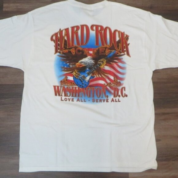 Hard Rock Cafe Washington DC T-Shirt - Rare EAGLE Playing GUITAR - XL - NEW - Picture 1 of 9